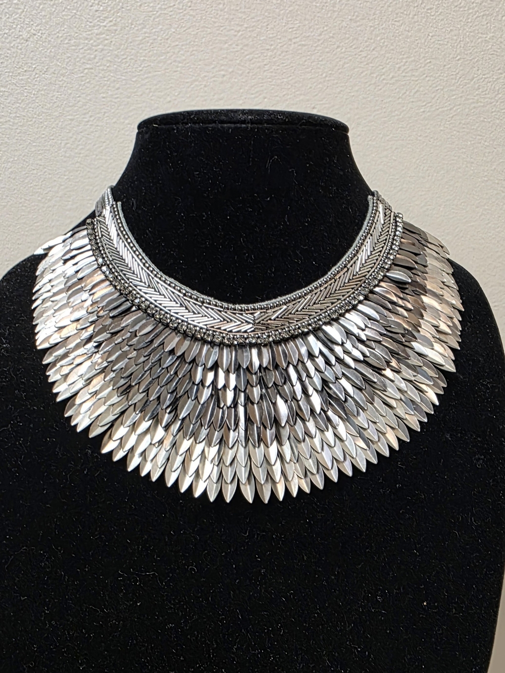 Stella & Dot Rare Silver Pegasus Statement Collar Necklace